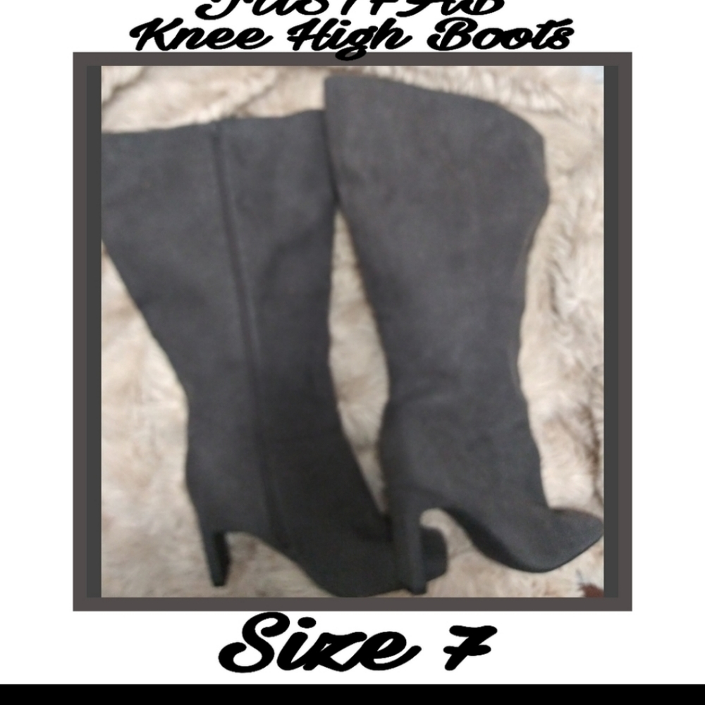 Just Fab Grey Faux Suede Boots